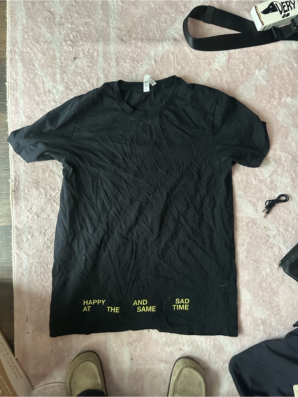 Happy And Sad Graphic Tee - Black